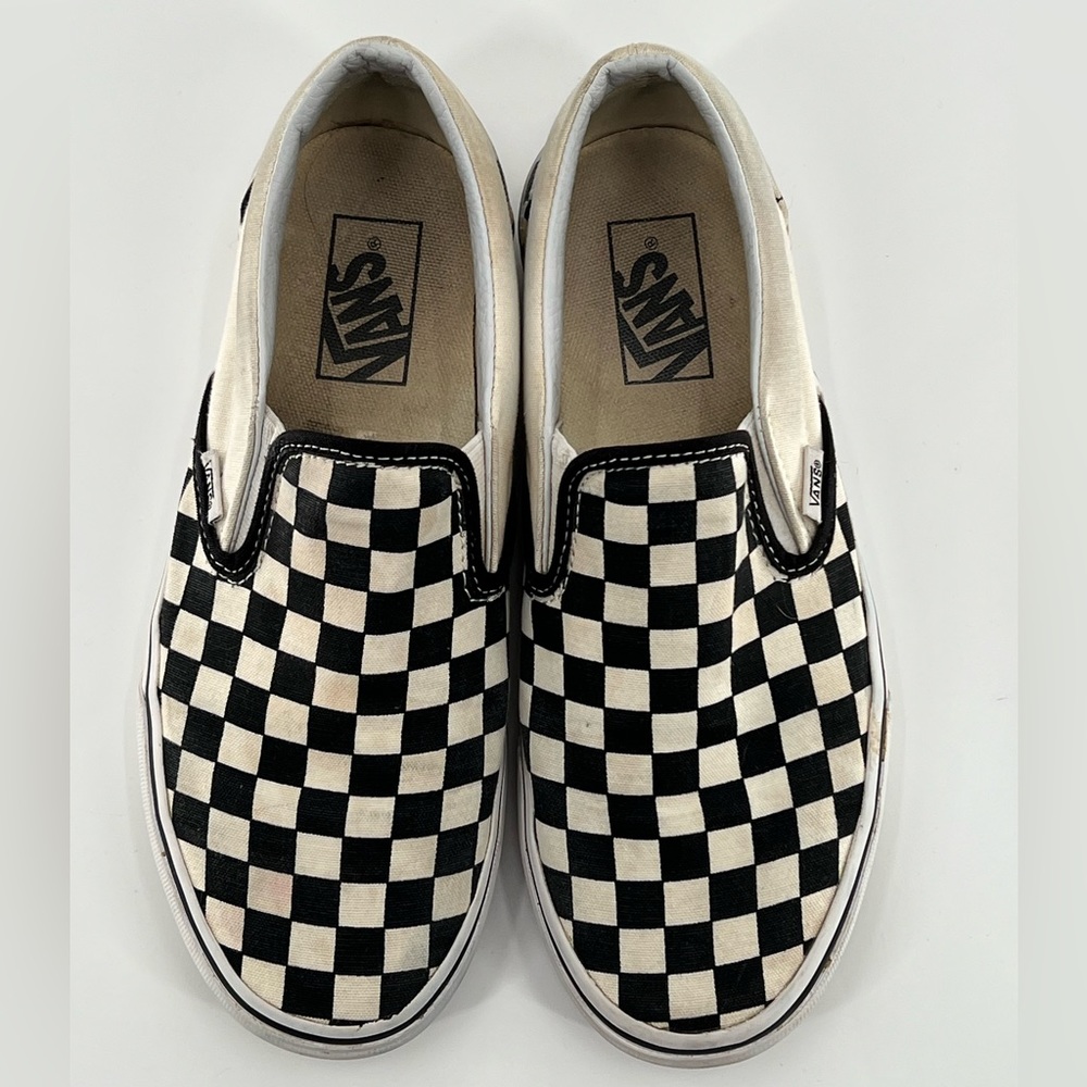 Vans Slip-On Checkerboard Black and White Sneakers - Picture 3 of 7